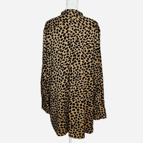 Ann Taylor XL Button Down Blouse | Leopard Print | Long Sleeve - Picture 4 of 6
